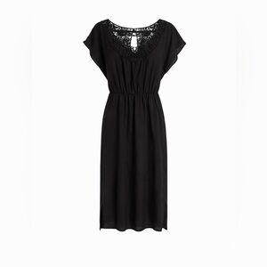 Black Crochet-TrimDress